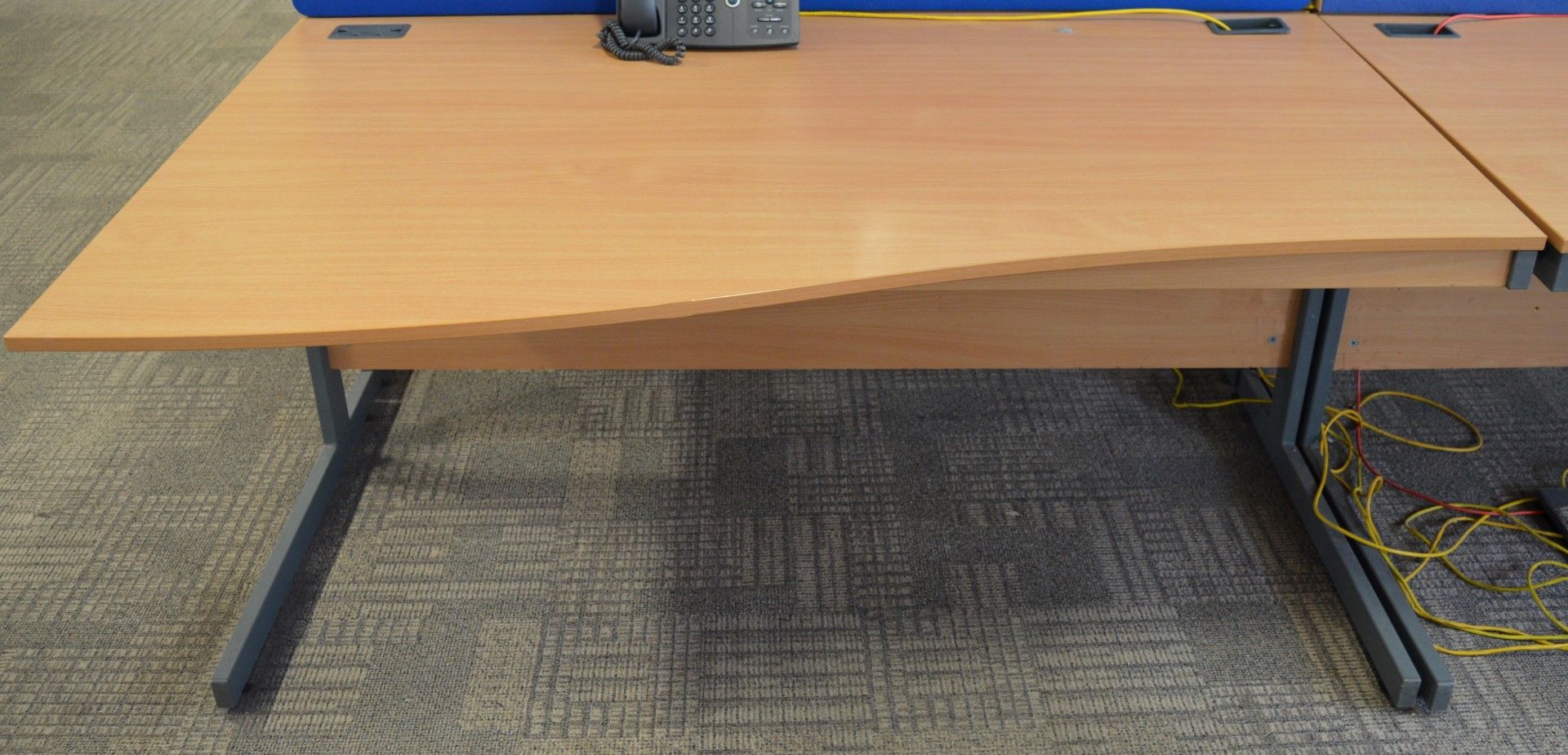 1 x Imperial Office Desk - Left Hand - Quality Beech Desk With Grey Coated Steel Frame - H71 x - Image 3 of 5