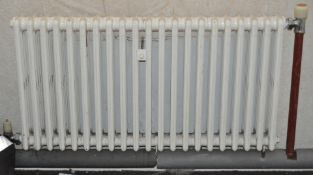 1 x Vintage Cast Iron 21 Section Radiator - H56 x W120 cms - Ref L60 1F - CL110 - NO VAT ON THE