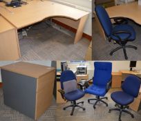 JOB LOT Quantity of OFFICE FURNITURE Includes 19 x Ergonomic Office Desks, 19 x Various Office