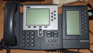 1 x Cisco 7960 Unified VoIP Business IP Phone Handset - From Working Office Environment - Ref