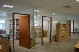 1 x Frameless Glass Partition Corner Office Run – Suitable For Upto Four Offices - Perfect For