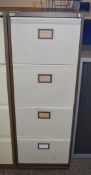 1 x Connections Four Drawer Filing Cabinet - Brown and Beige Finish - Key Included - H132 x W37 x