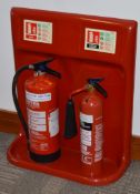 1 x Fire Extinguisher Assembly Point With Water and Carbon Dioxide Extinguishers - Seals Intact -