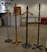 4 x Free Standing Coat Stands - Various Styles - Ideal For Multiple Office Environment - Ref SB044 -
