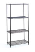 1 x Set of Safco Wire Commercial Shelves - 4 Tier - Heavy Duty Boltless Design - Suitable For The