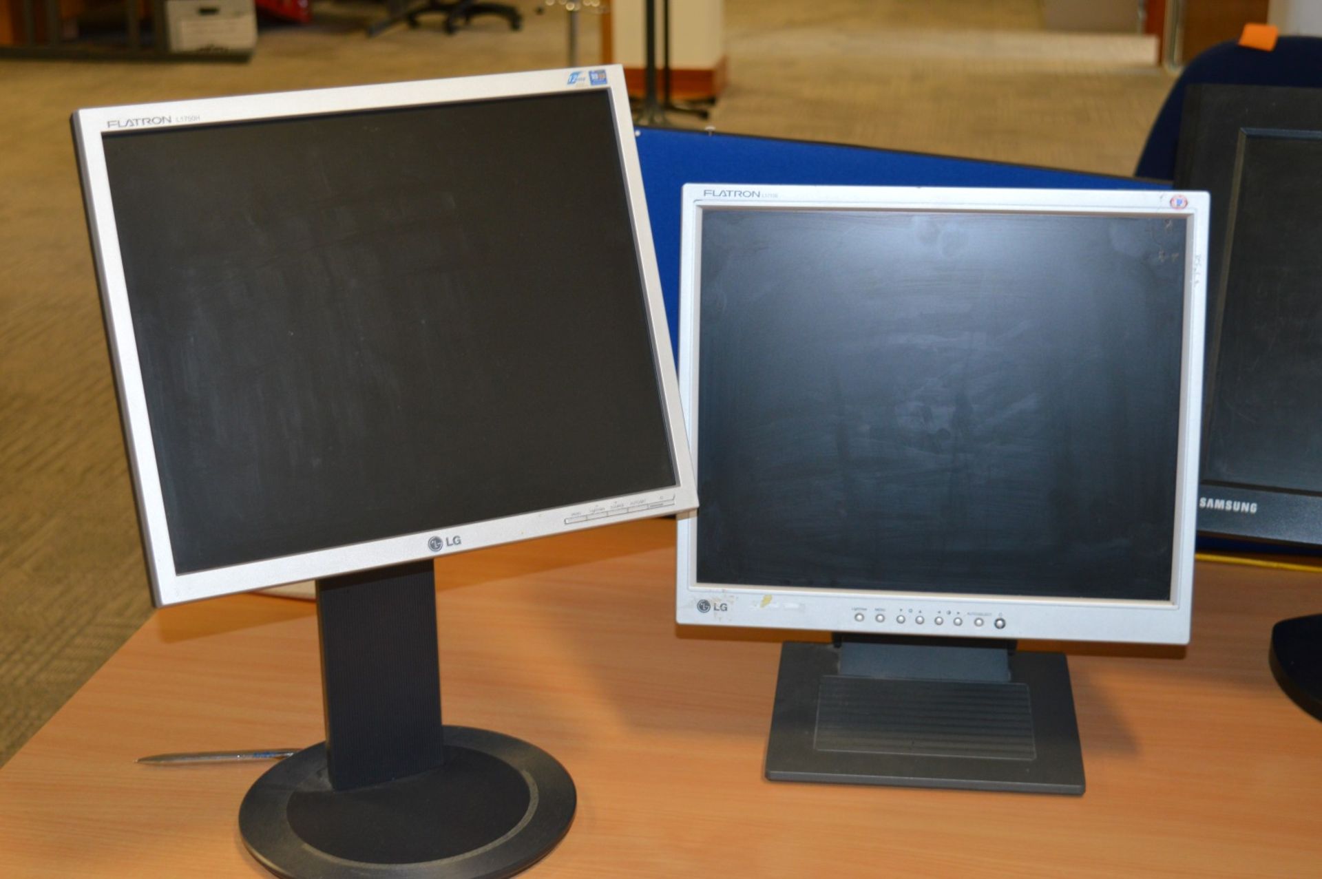 4 x Flat Screen TFT Computer Monitors - LG and Samsung Branded - Models Include L1710B, L1710s, - Image 2 of 7