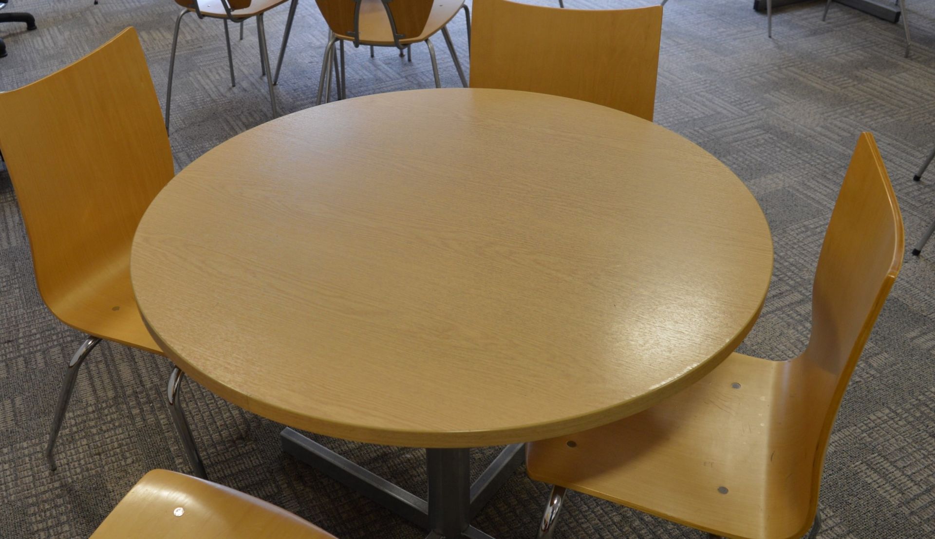 1 x Staff Room Table With Four Matching Chairs - Oak Table Finish and Beech Chairs - Contemporay - Image 2 of 3