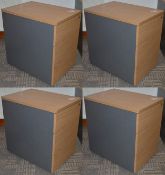 4 x Sets of Two Drawer Mobile Pedestal Drawers - NO KEYS - Modern Beech / Grey Finish - Storage