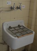 1 x Vintage Twyfords Cleaners Sink Basin With Metal Grid and Taps - Buyer to Dismantle and