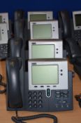 4 x Cisco 7940 Unified VoIP Business IP Phone Handsets - From Working Office Environment - Ref