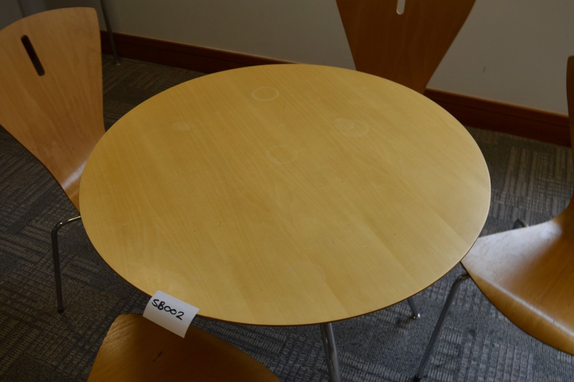 1 x Staff Room Table With Four Matching Chairs - Beech Finish - Contemporay Design - Ref SB002 - - Image 3 of 3