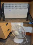 1 x Electric Heater Plus Desktop Fan - 240v - From Working Office Environment - Ref SB183 -