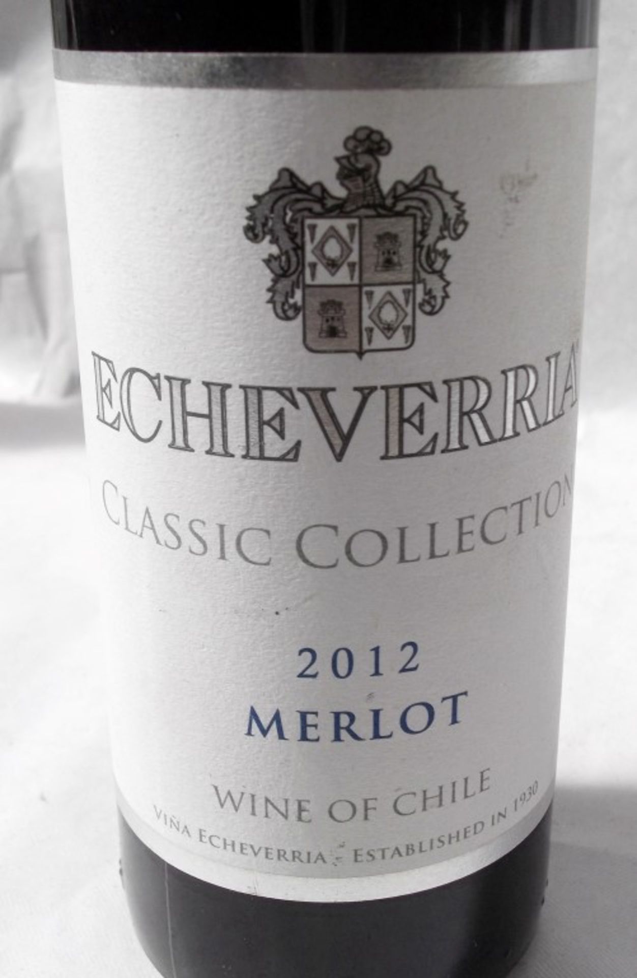 1 x Echeverria Classic Collection Merlot 2012 – 2012 - 375ml Bottle - Volume 13.5% - Ref W698 - - Image 3 of 3