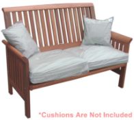 1 x "Jakarta" Garden Bench - Made From Treated Meranti Hardwood - Rot and Moisture Resistant -