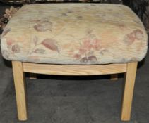 1 x Cintique Foot Stool With An Exquisite Patterned Fabric – Designed by Wade Winchester - Ex