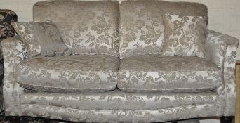 1 x Magnificent Brocade Fabric 2 Seater Sofa With Matching Sofa Chair – Design by Mark Webster –