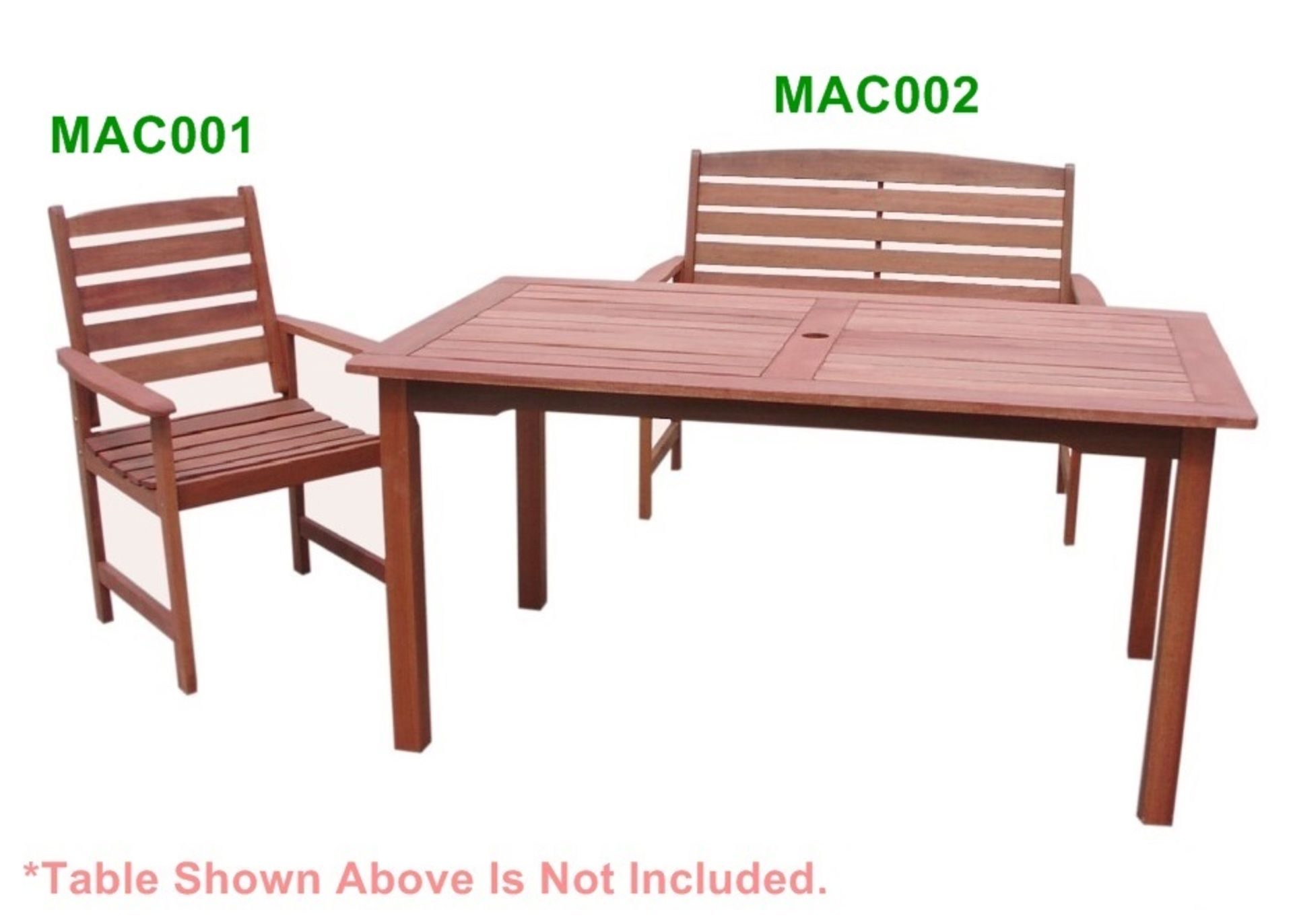 1 x 3-Piece "Macau Nassau" Garden Furniture Set - Includes Bench, Extending Table & 3 x Arm Chairs - - Image 2 of 4