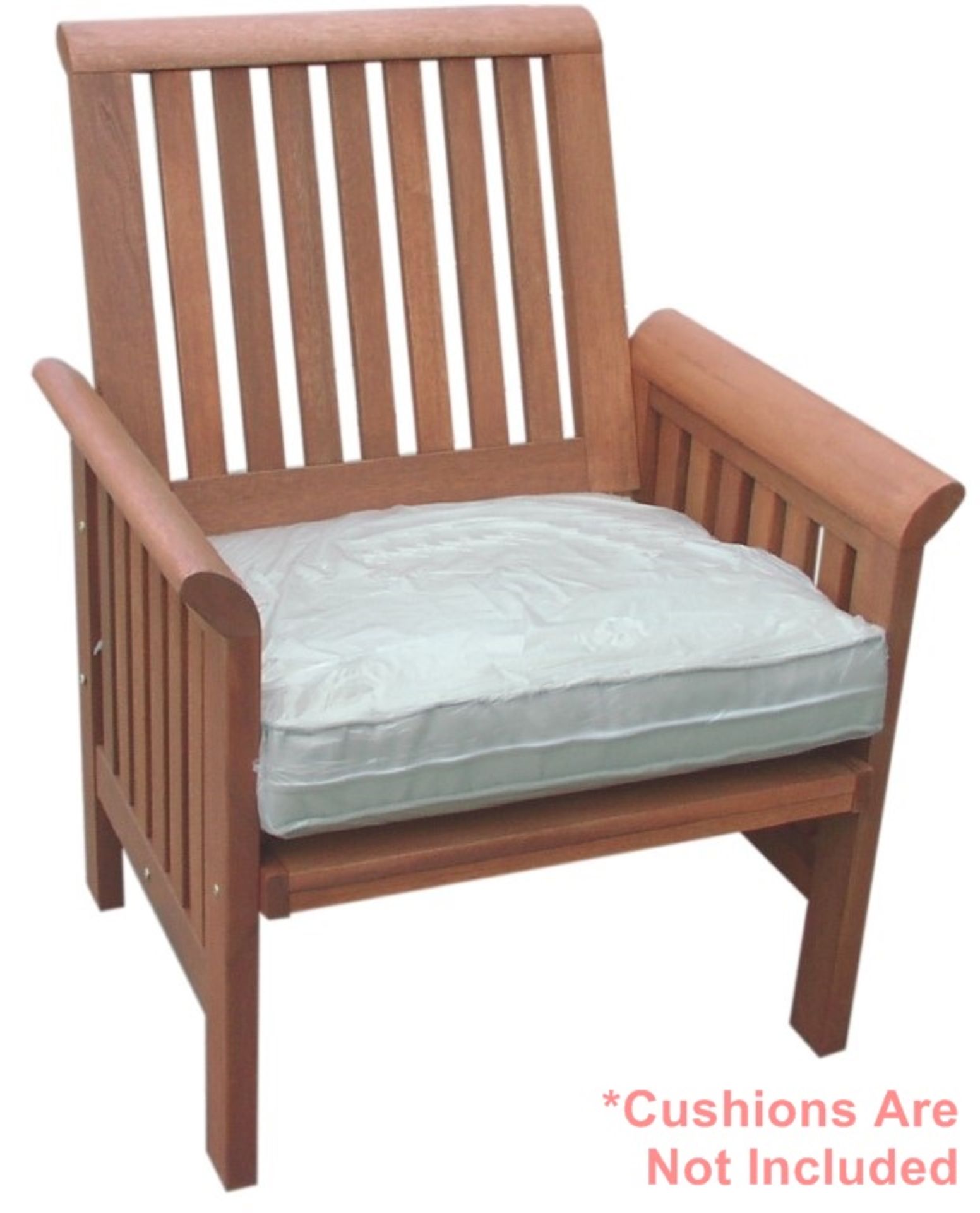 1 x "Jakarta" Garden Armchair - Made From Treated Meranti Hardwood - Rot and Moisture Resistant -