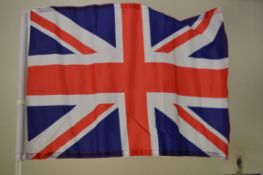 100 x British Union Jack Car Flags - Ideal For Sports Events or Patriotic British Moments - Brand