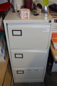 1 x Three Drawer Filing Cabinet - No Key Included - Faulty Drawers Need Adjustments - H101 x W47 x