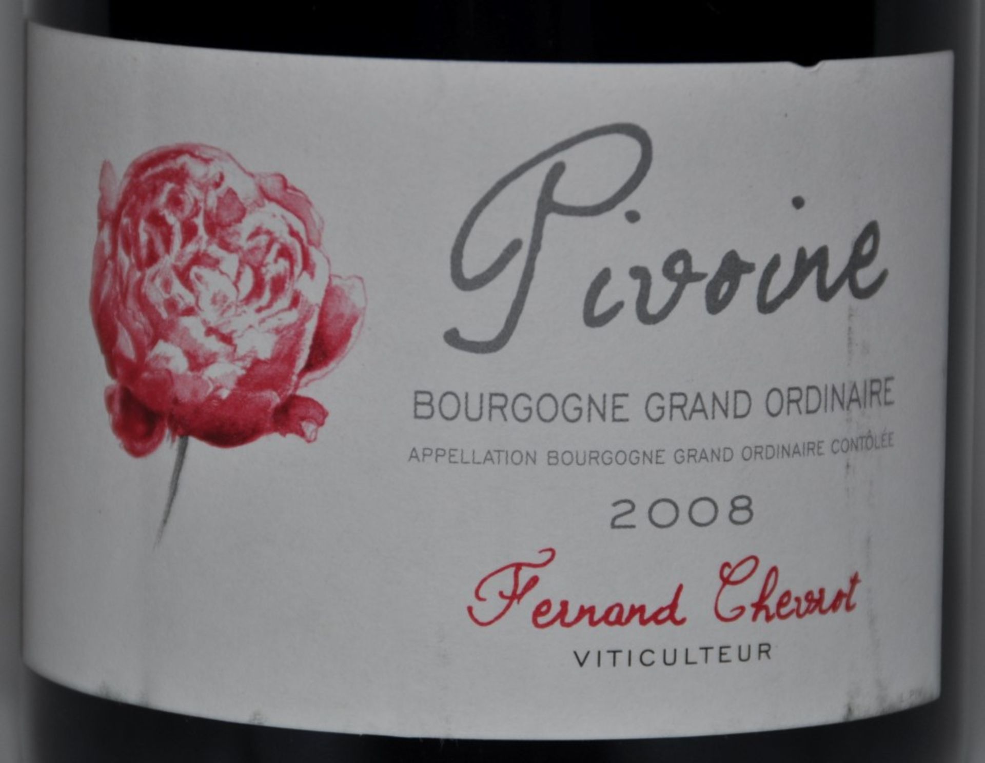 1 x Domaine Chevrot Pivoine Bourgogne Grand Ordinaire Red Wine - French Wine - Year 2008 - Bottle - Image 2 of 3