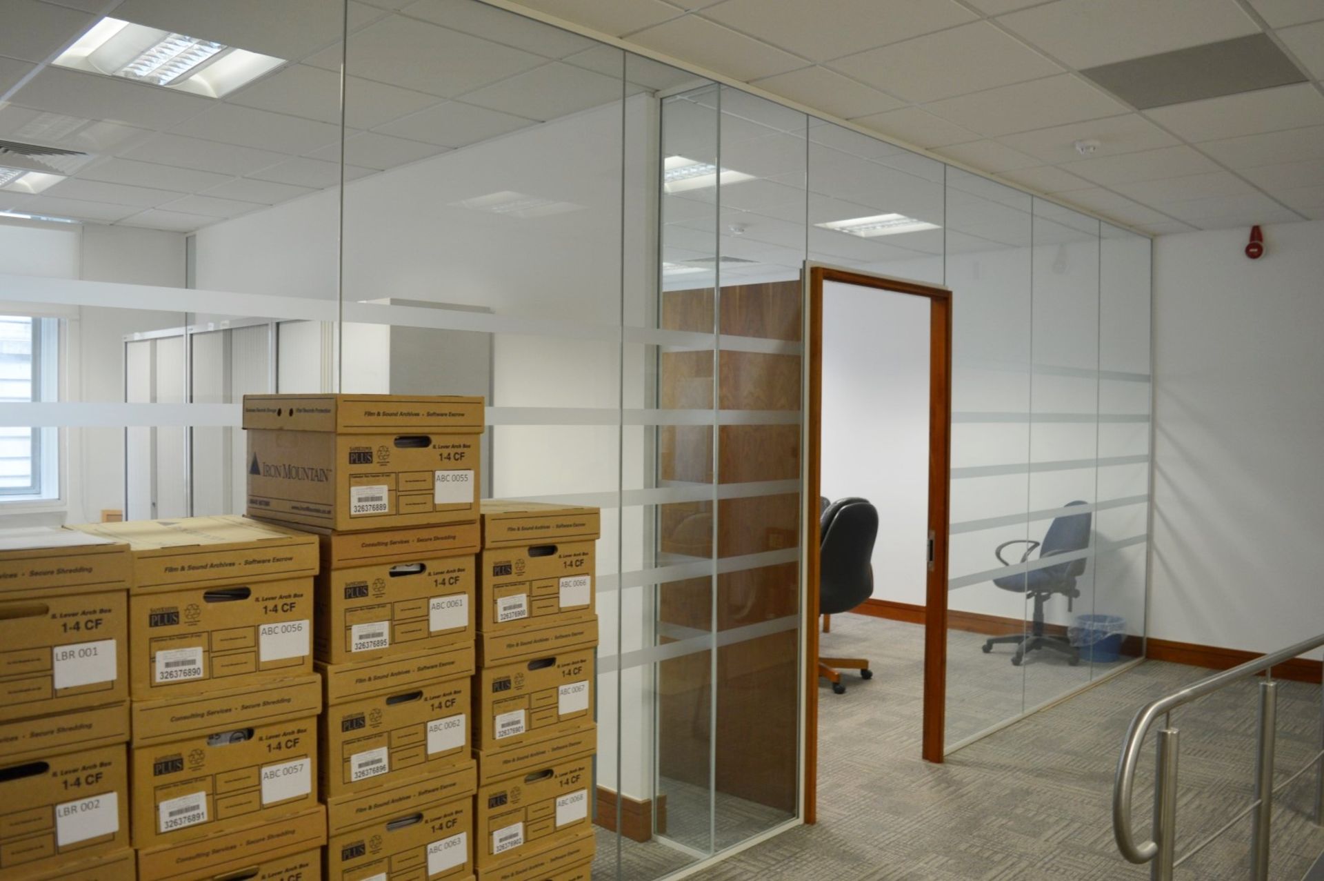 1 x Frameless Glass Partition Corner Office Run – Suitable For Upto Four Offices - Perfect For - Image 9 of 10