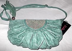 5 x Zandra Rhodes Women's "Izzah 01" Ruched Semi Circle Across Body Bags - JADE - CL008 - Brand