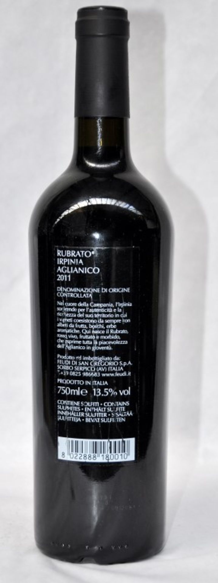 1 x Feudi Di San Gregorio Rubrato Aglianico Red Wine - Italian Wine - Year 2011 - Bottle Size 75cl - - Image 3 of 3