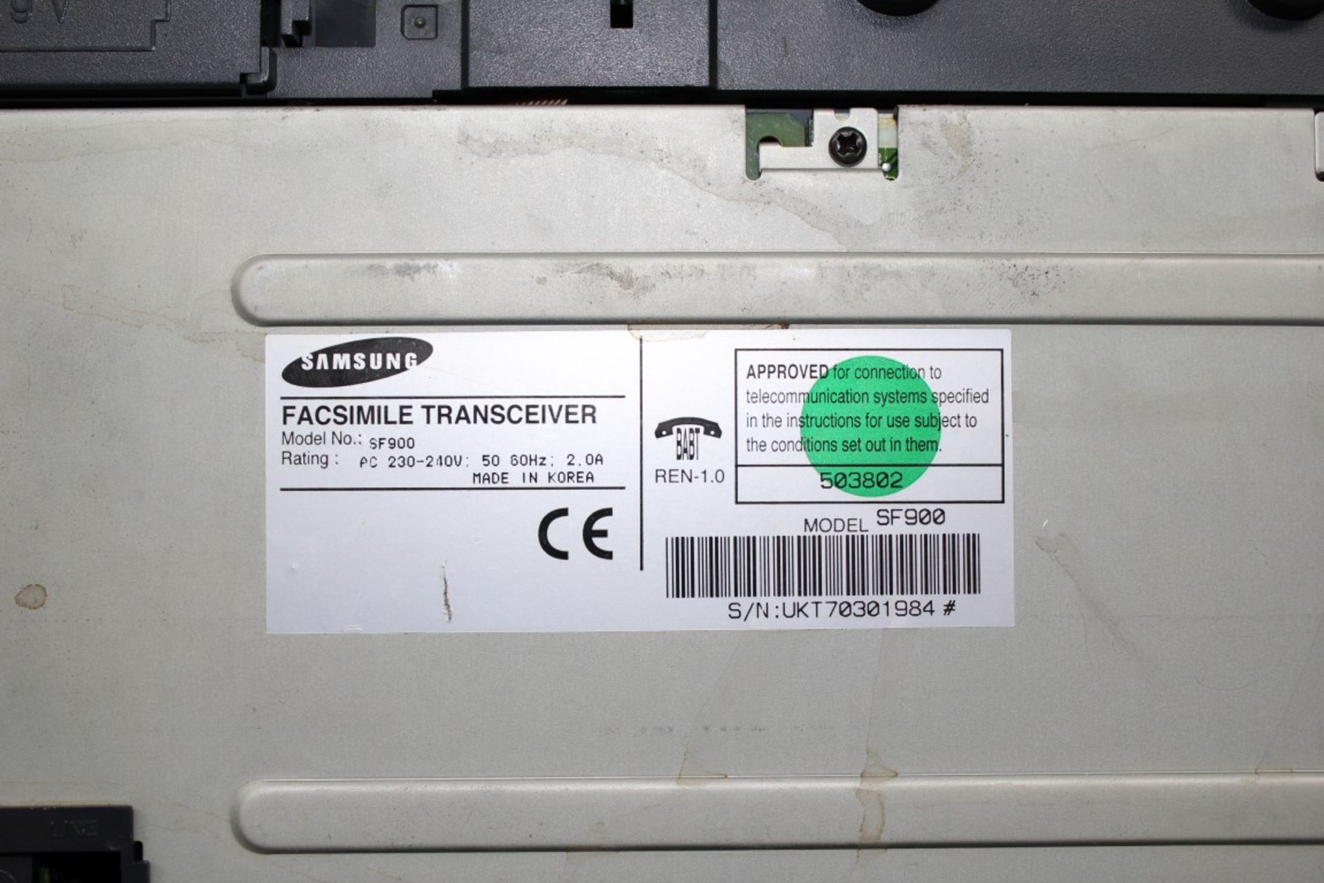 1 x Samsung Fax Machine - Model: SF 900 - Pre-owned, Taken From A Working Office Enviroment - - Image 3 of 4