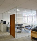 1 x Frameless Glass Partition Corner Office - Perfect For Creating a Contemporary Office Space in