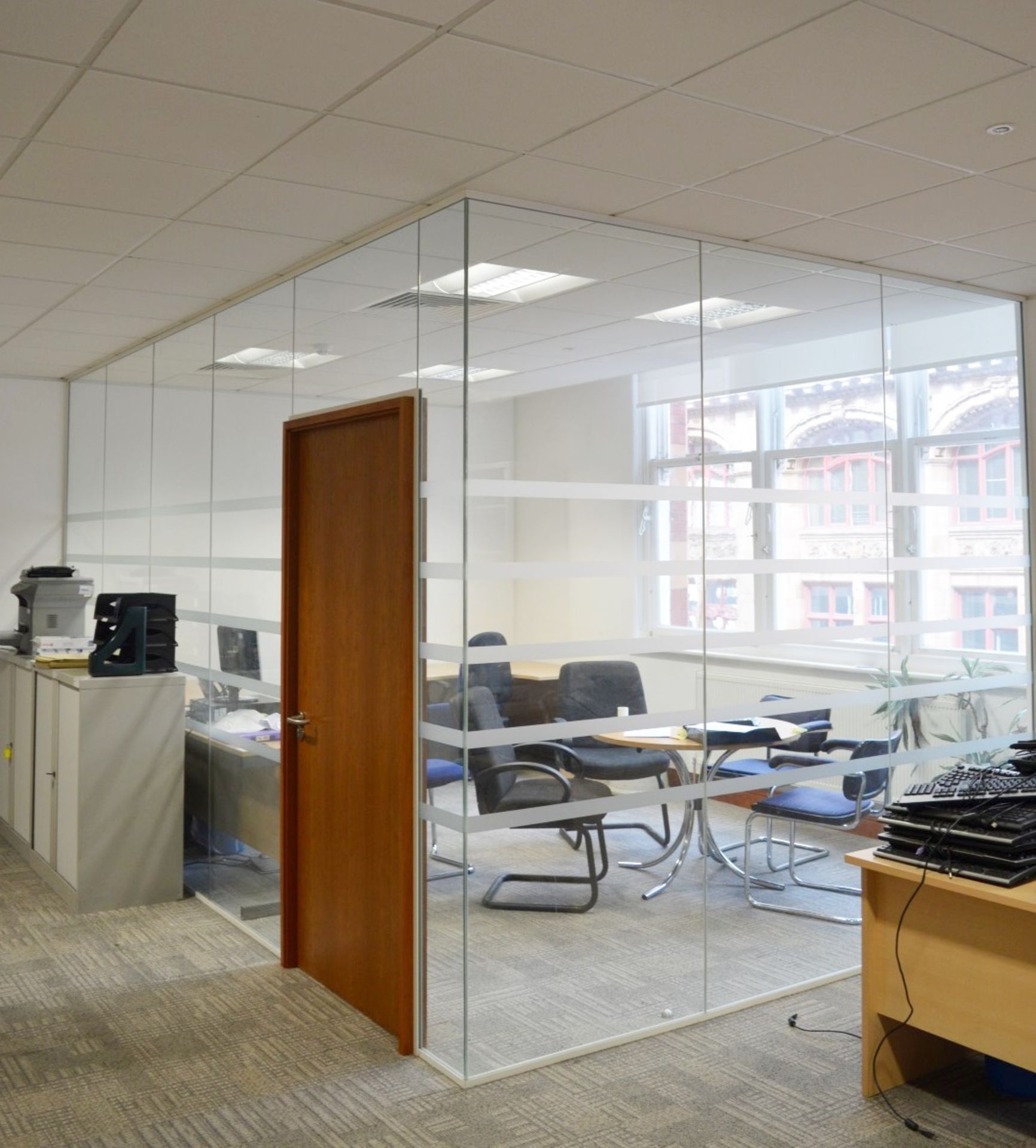 1 x Frameless Glass Partition Corner Office - Perfect For Creating a Contemporary Office Space in