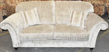 1 x Traditional Chenille Soft Fabric Sofa – Comes Complete with Cushions – Ex Display – Dimensions :