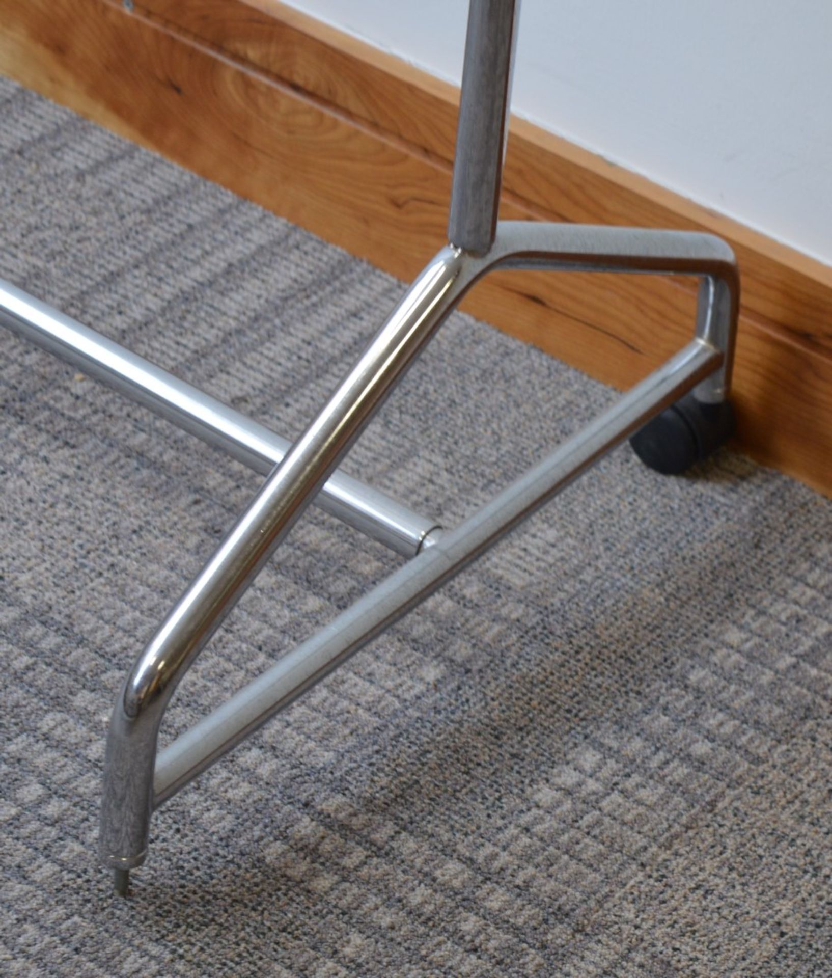 1 x Clothes Horse Rail / Coat Rack - Chrome Finish - One Castor Wheels Missing - H169 x W148 cms - - Image 3 of 3