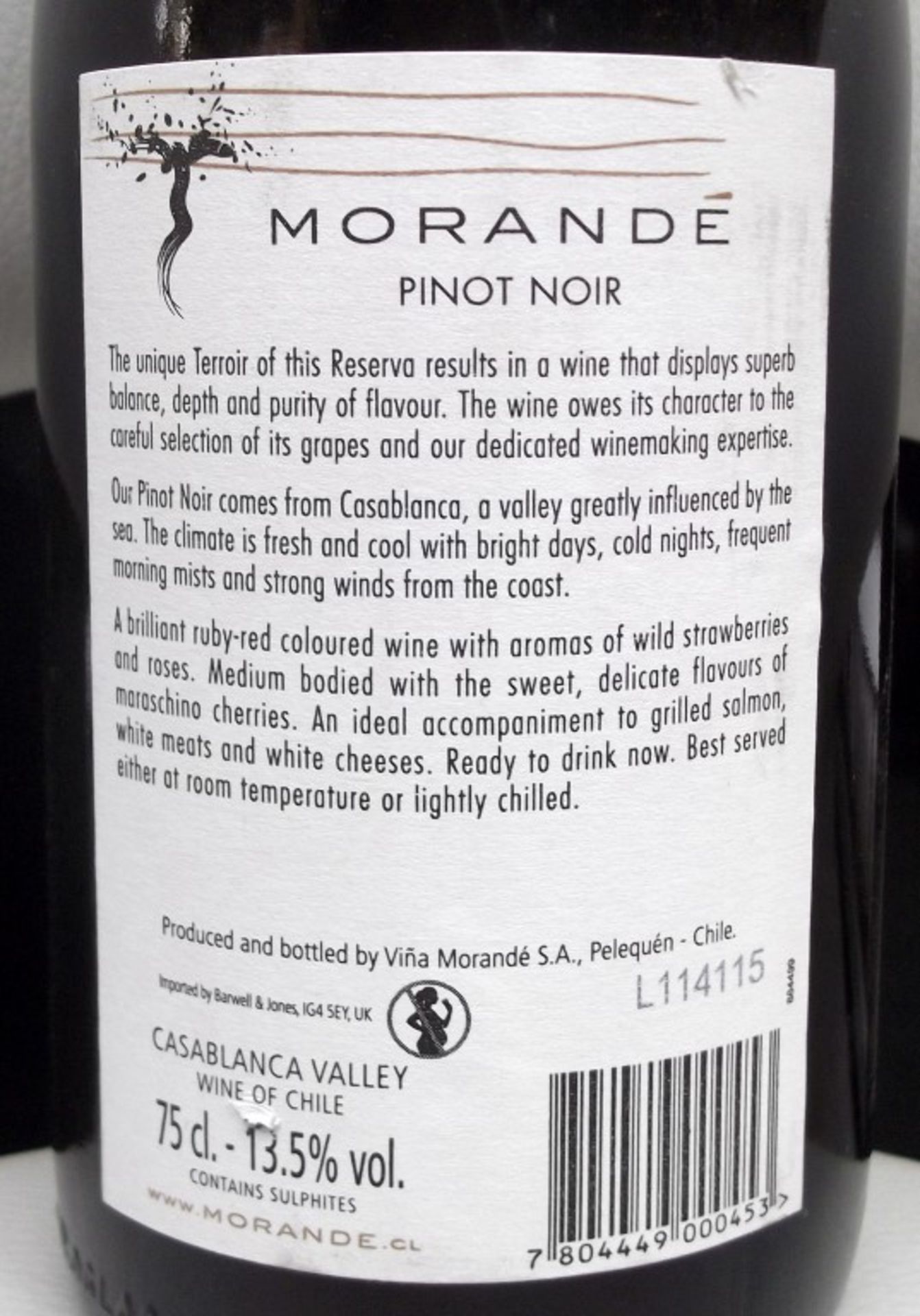 4 x Morande Gran Reserva Pinot Noir, Casablanca Valley, Chile - Year 2011 - Bottle Size 75cl - - Image 2 of 3