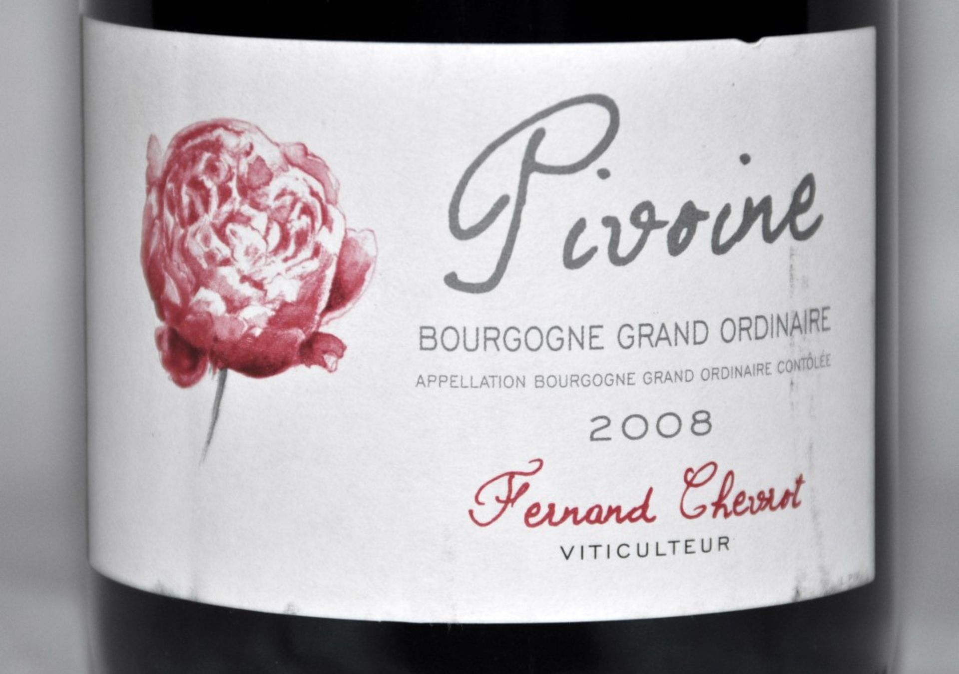 1 x Domaine Chevrot Pivoine Bourgogne Grand Ordinaire Red Wine - French Wine - Year 2008 - Bottle - Image 2 of 3