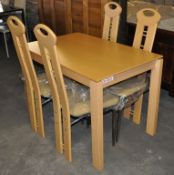 1 x Calligaris Extending Table with 4 Calligaris Chairs – Ex Display – Dimensions : Extended