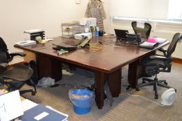 2 x Mahoganny Board Room Tables / Executives Office Desk - See Pictures For Condition - H74 x W204 x