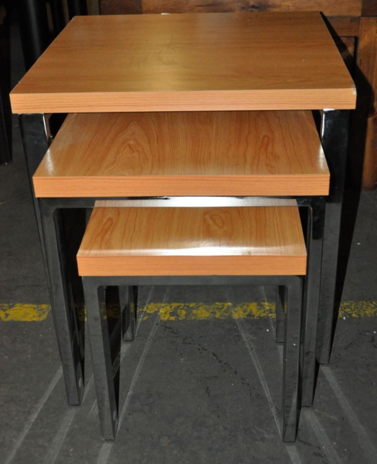 1 x Nest of 3 Tables – Small Medium & Large – Ex Display – Dimensions : Large 50x50x50cm , Medium