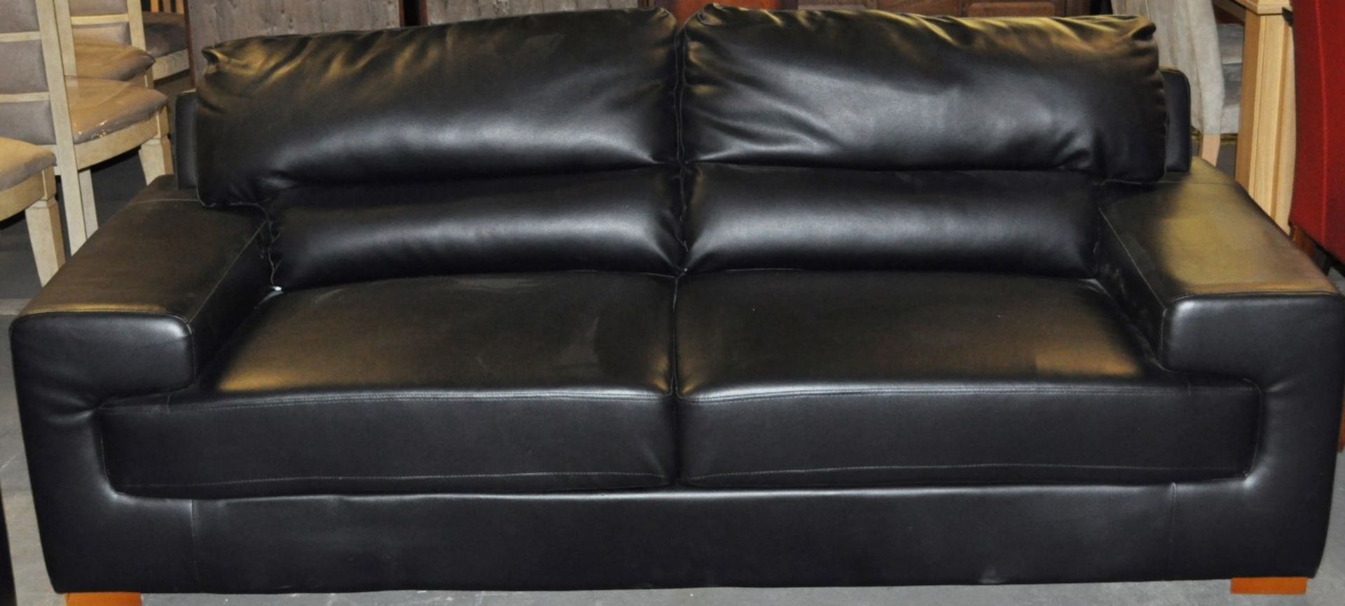 1 x Black 3 & 2 Seater Sofa Harry Suite Designed by Mark Webster – Ref : CH151 - Arms Fold Over - Image 2 of 6