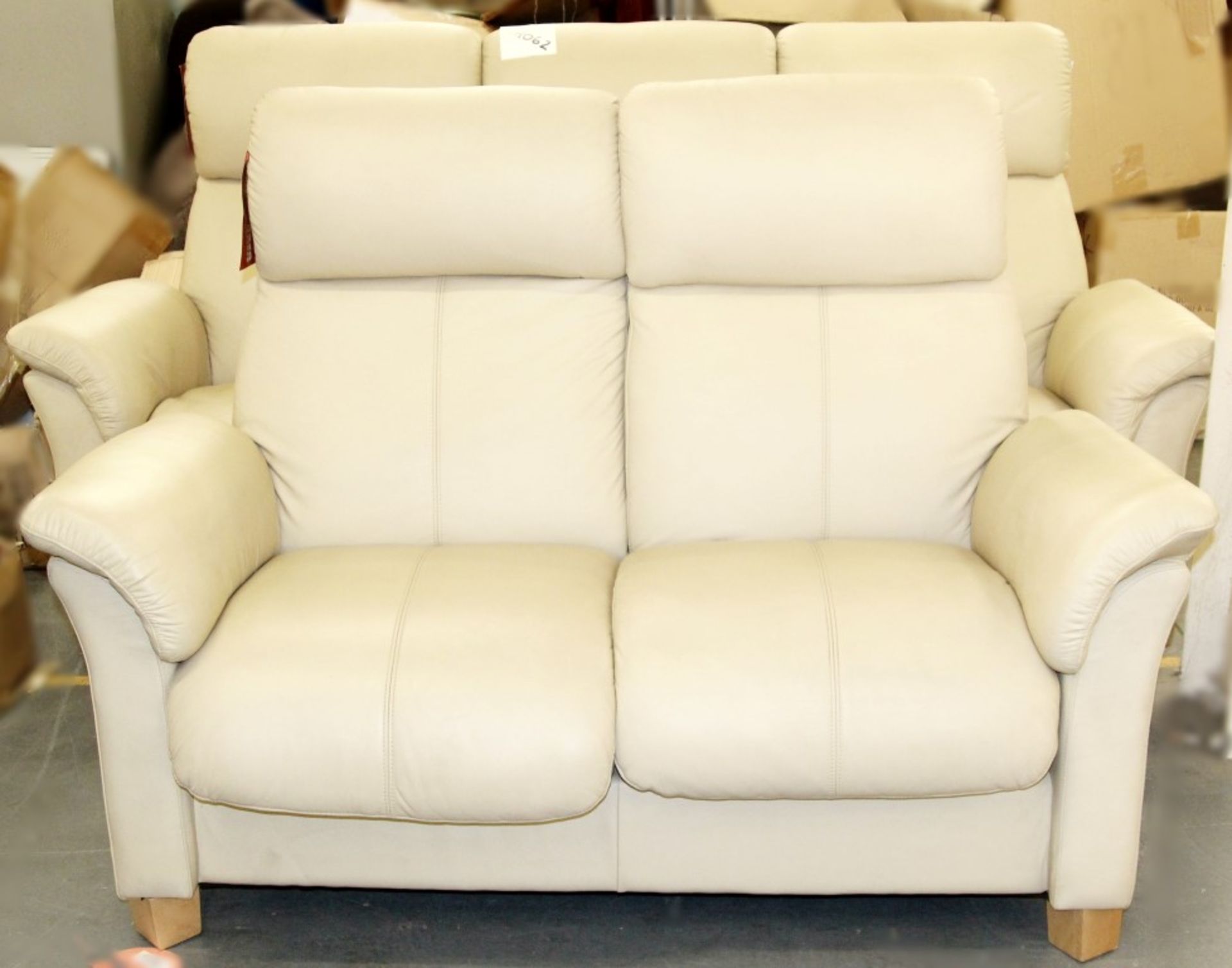 Ralaxateese Beige Leather Recliner 3 + 2 Seater Set - Ref CH062 – RRP £3,600 - Ex Display Stock In