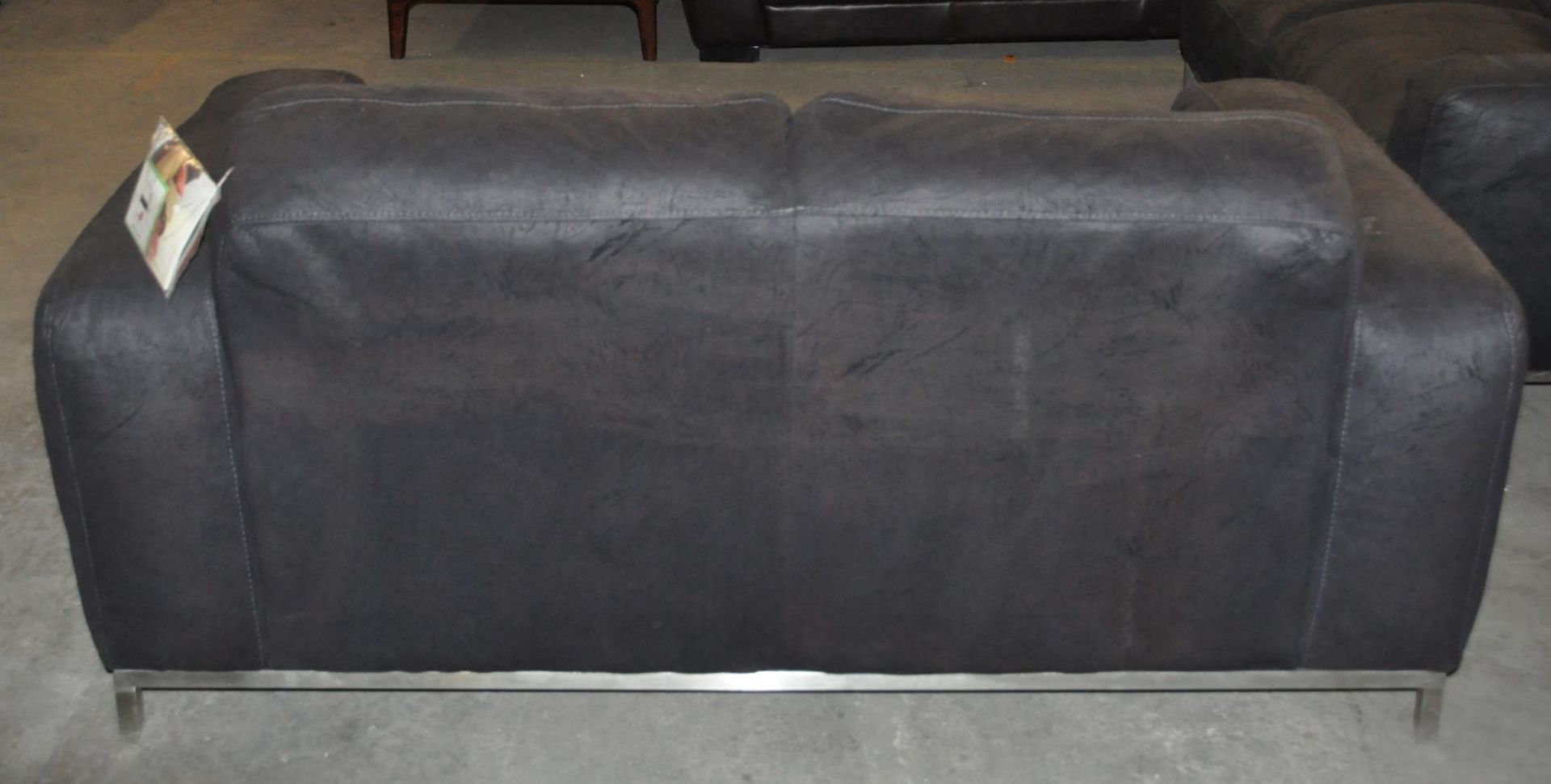 1 x 'Valletta' 3 & 2 Seater Sofa in a Black Crackle Fabric – Ex Display - Dimensions (2 Seater) - Image 3 of 6