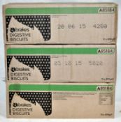36 x Catering Packs Of "Brakes" Digestive Biscuits - Supplied As 3 Boxes of 12 x 300g Packs - Unused
