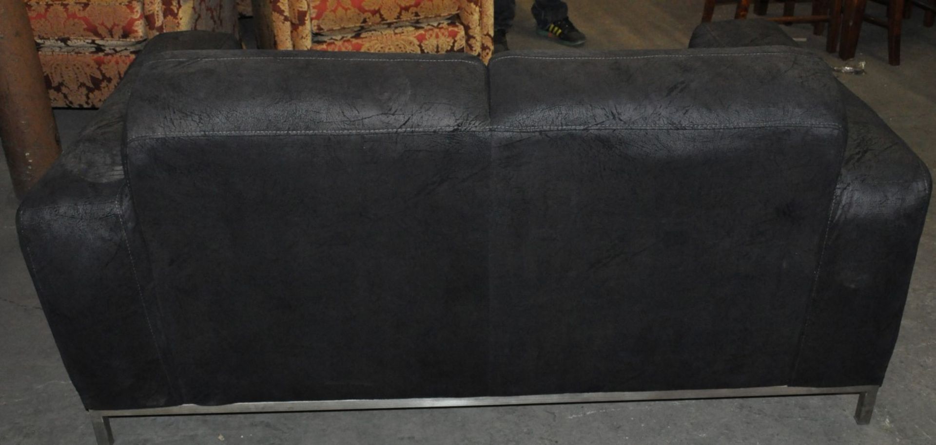1 x Valetta Crackle Fabric Sofa – Dimension : 170x100x80cm – Ex Display - CH281 - CL050 – Location : - Image 2 of 6