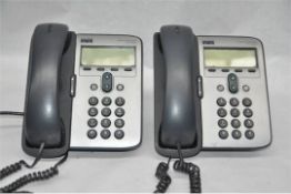 2 x Cisco IP Telephones - 7912 Series - Large LCD Display - Integrated Ethernet Switch - Menu