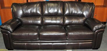 1 x 3 Seater Genuine Italian Leather MARK WEBSTER Sofa – Pocket Sprung Seats – Great Ex Display