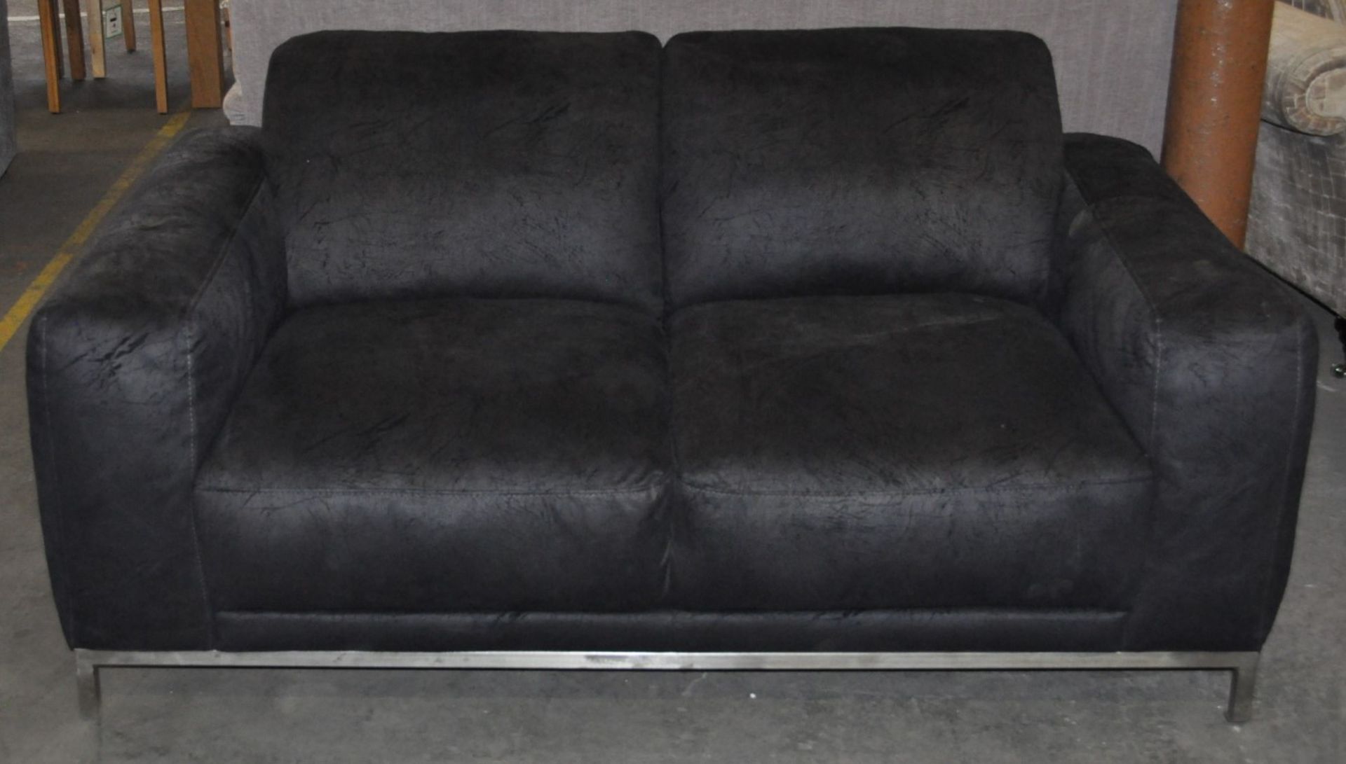 1 x Valetta Crackle Fabric Sofa – Dimension : 170x100x80cm – Ex Display - CH281 - CL050 – Location :
