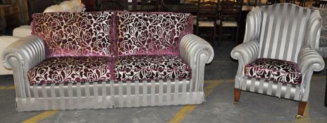 1 x DURESTA 3 Seater Designer Sofa with Matching Wing Chair by Duresta – £2,250.00 - Both Ex Display