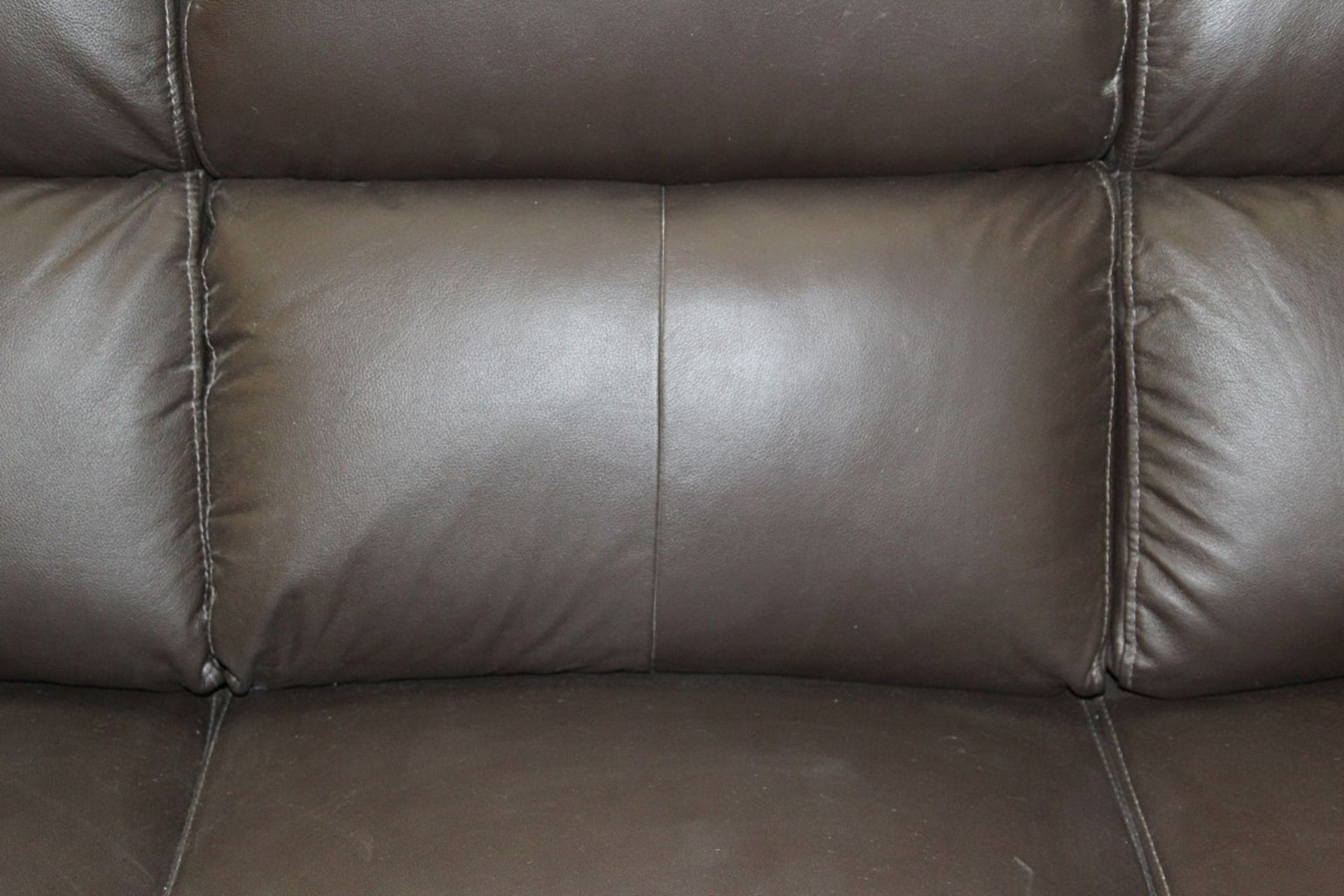 1 x 3-Seater Leather Upholstered Recliner – Ref CH050 – Colour: Pale Fawn – Original RRP £1,199 – Ex - Image 2 of 3