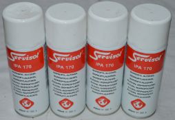 4 x Servisol IPA 170 Isopropyl Alcohol - 400ml - Electrical Cleaning Solvent - New Stock - CL011 -