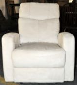 1 x Swede Fabric Electric Reclining / Recliner Chair by Mark Webster – Ex Display In Good